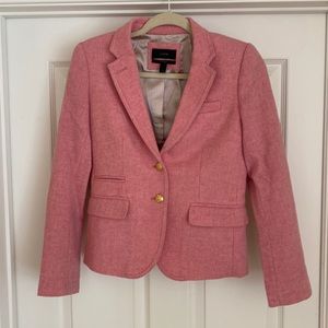 Pink Herringbone J Crew SchoolBoy Blazer 0